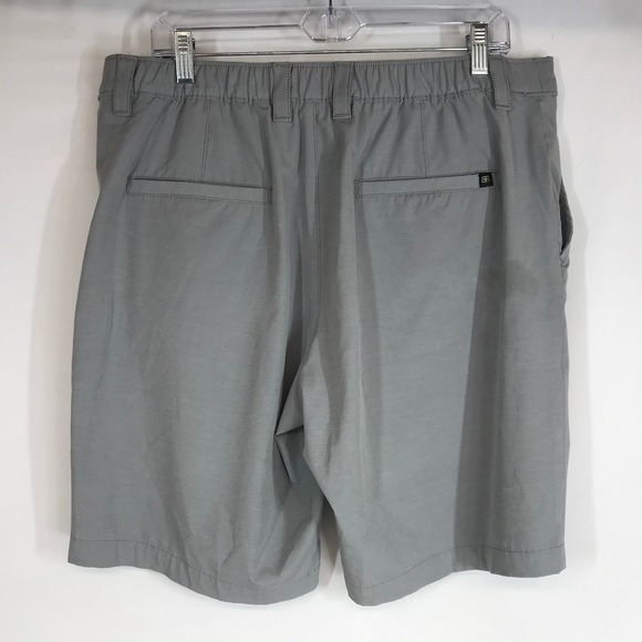 Banana Republic Men Gray Flat Front Stretch Shorts Size 36 Casual Chino - Picture 4 of 10
